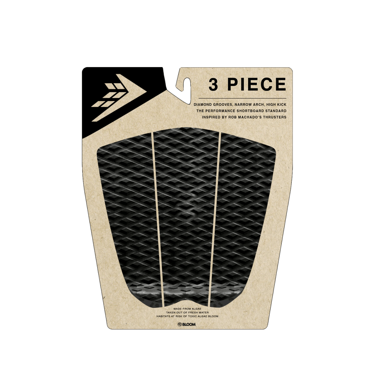 Future Fins F3P Brewster 3-Piece Arch Traction Pad Black main image 1