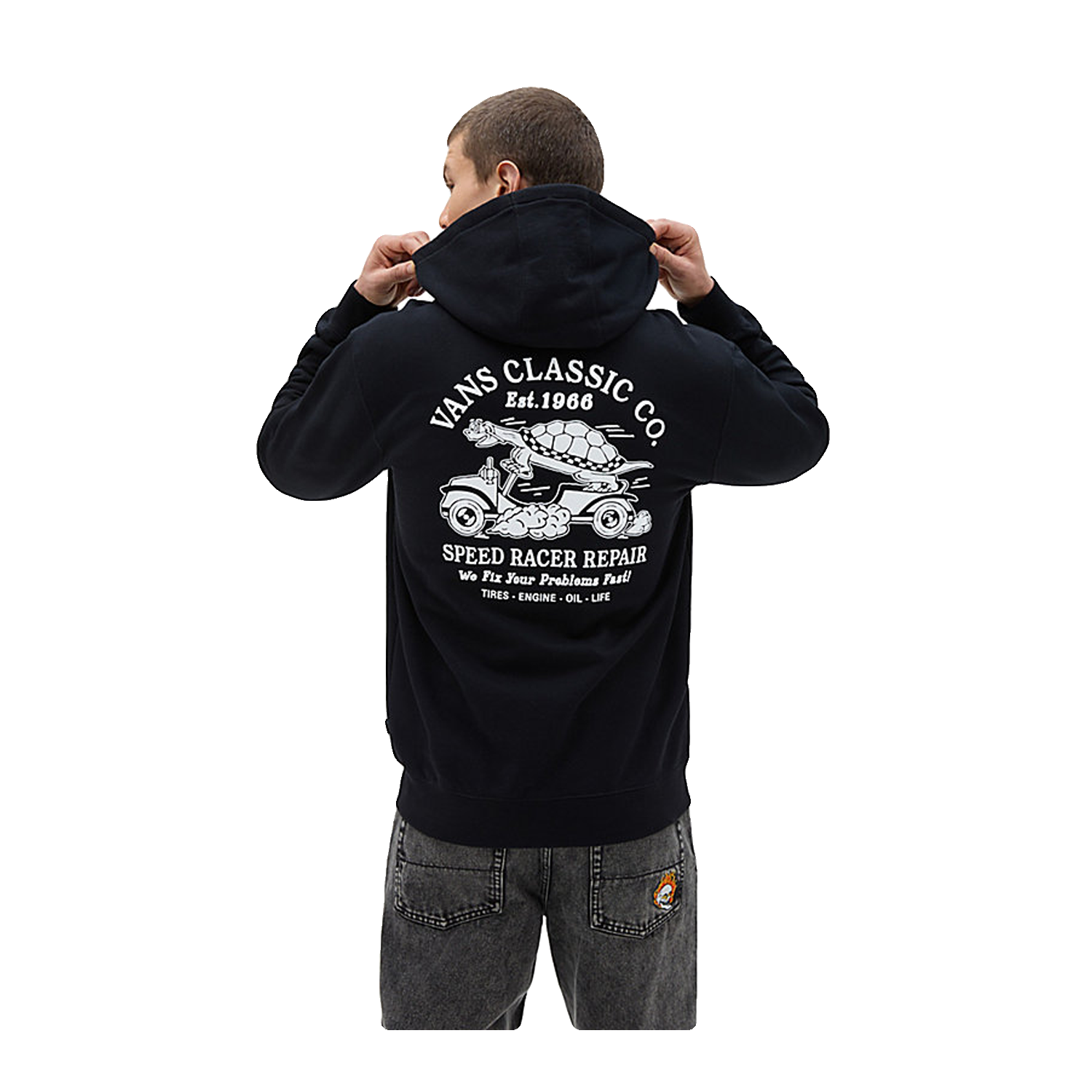 Vans Men's Speed Racer Full Zip Hoodie Black – Pacific Boarder