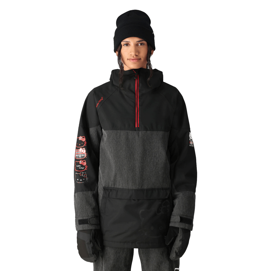 686 Women's Upton Anorak 2025 Hello Kitty Black Denim – Pacific