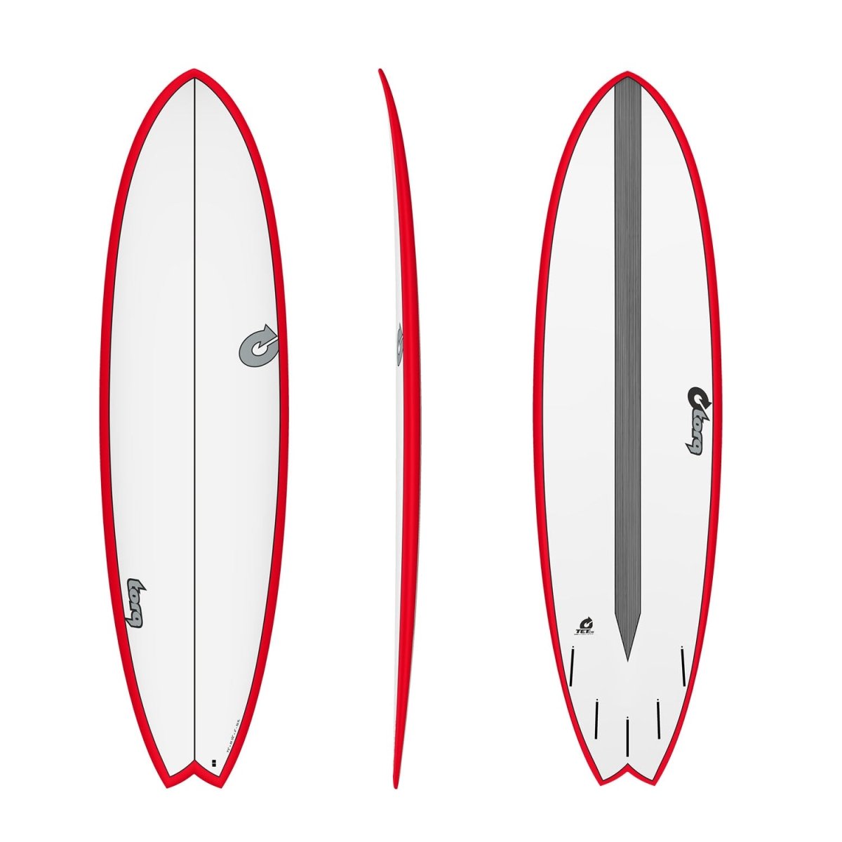 Torq Mod Fish Red Torq Mod Fish TET Surfboard Red Rails 7'2