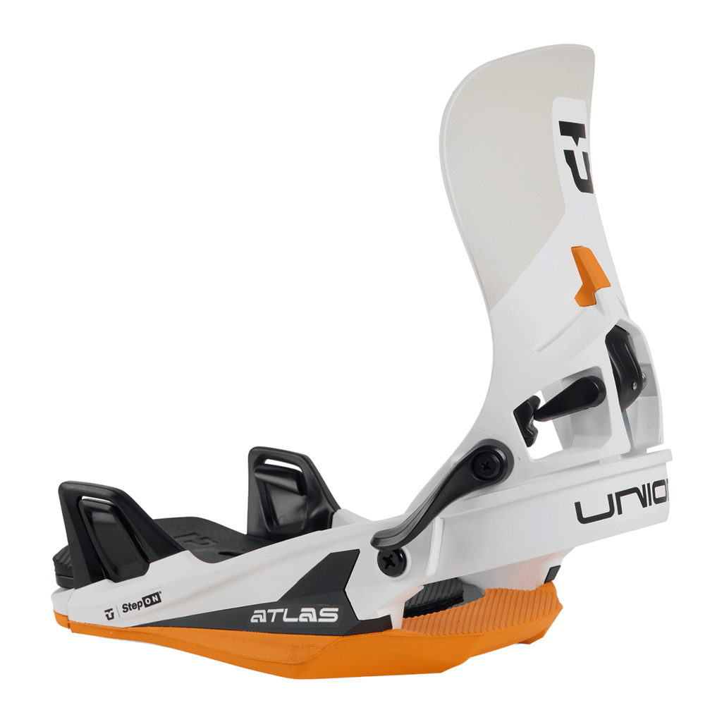 Union Men's Atlas Step On Snowboard Bindings 2026 White/Orange - Pacific Boarder