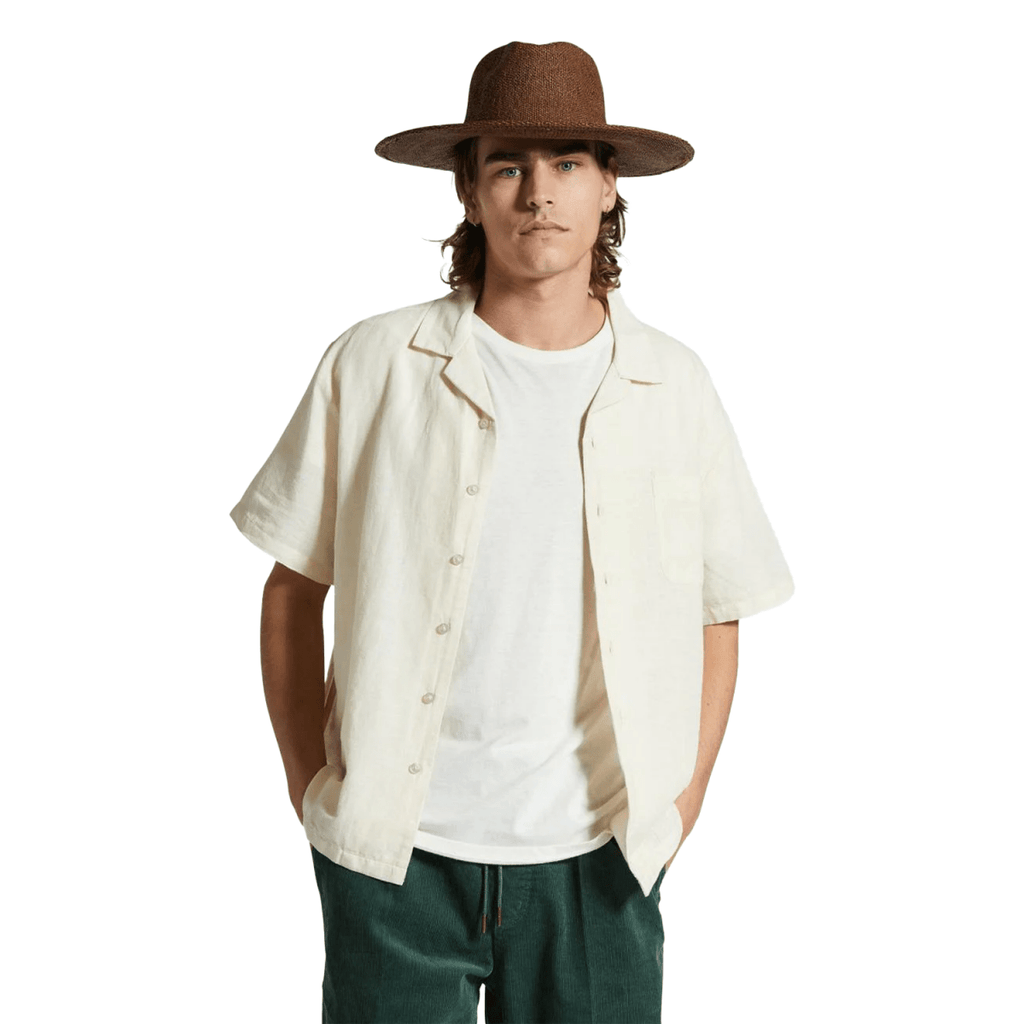 Brixton Men's Bunker S/S Woven Shirt Whitecap - Pacific Boarder