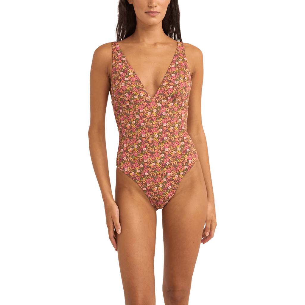 Rhythm Women's Marie Floral Classic One Piece Pink - Pacific Boarder