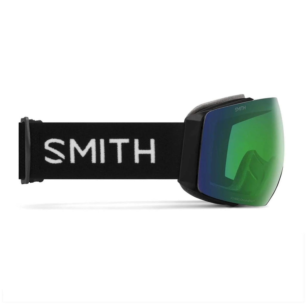 Smith I/O Mag Low Bridge Fit Goggles Black/ChromaPop Everyday Green Mirror + Chromapop Storm Blue Sensor Mirror - Pacific Boarder