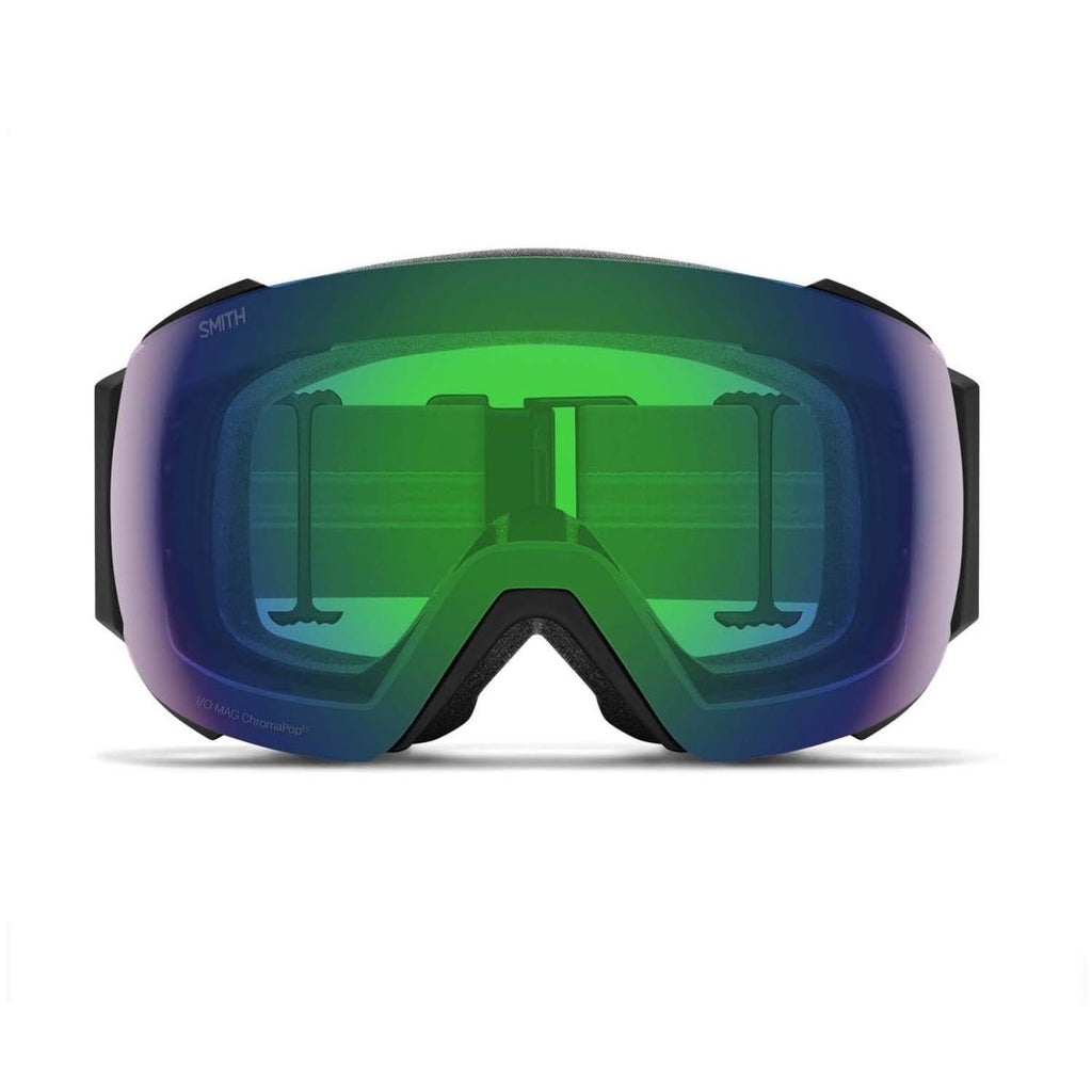 Smith I/O Mag Low Bridge Fit Goggles Black/ChromaPop Everyday Green Mirror + Chromapop Storm Blue Sensor Mirror - Pacific Boarder