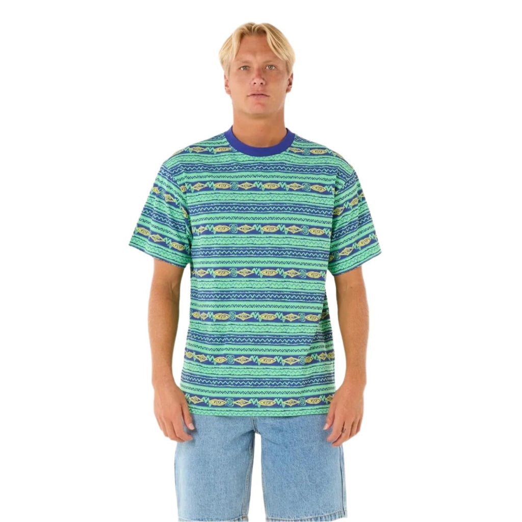 Rip Curl Men's Raw Energy Vibal T-Shirt Neon Green - Pacific Boarder