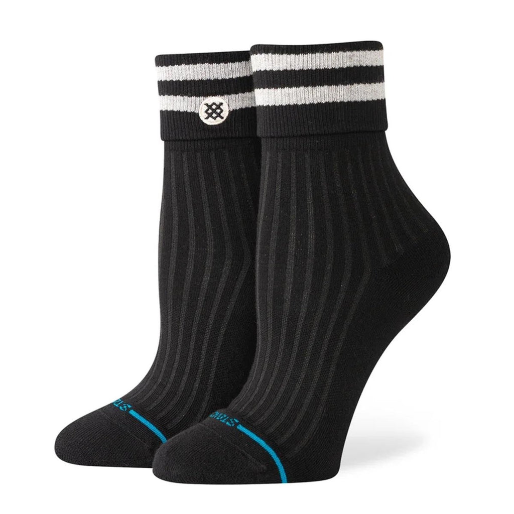 Stance Women's Roll Cuff Quarter Sock Black - Pacific Boarder