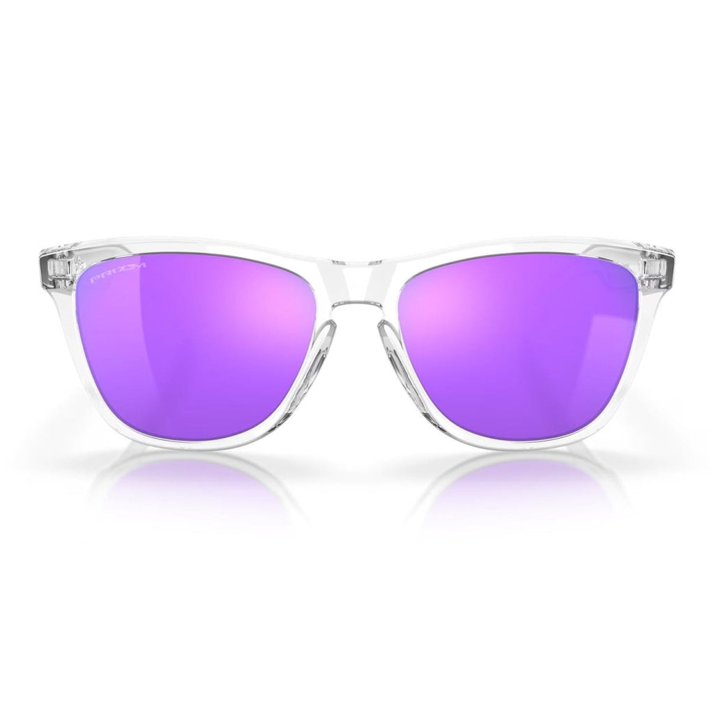 Oakley Frogskins Sunglasses Polished Clear/Prizm Violet - Pacific Boarder