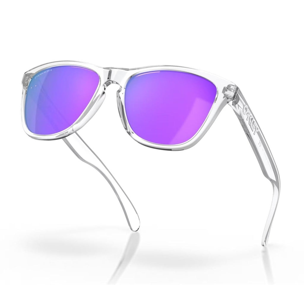 Oakley Frogskins Sunglasses Polished Clear/Prizm Violet - Pacific Boarder