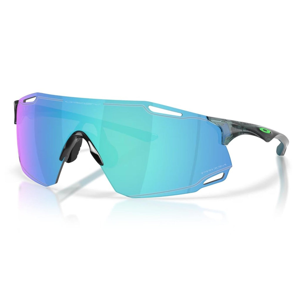 Oakley Cybr Dyno Sunglasses Polished Crystal Black/Prizm Sapphire - Pacific Boarder