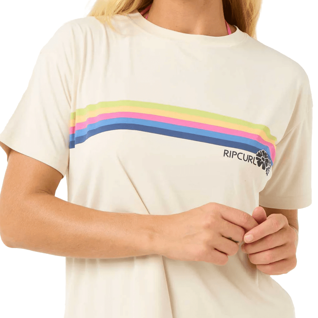 Rip Curl Women's Surfarama Surflite S/S T-Shirt Bone - Pacific Boarder