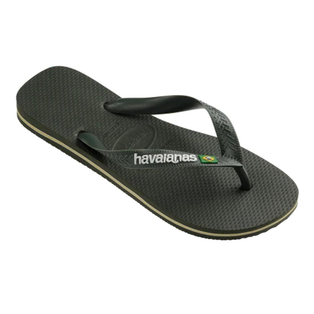 Havaianas Brazil Logo Sandal Green Olive - Pacific Boarder
