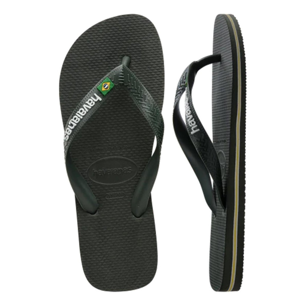 Havaianas Brazil Logo Sandal Green Olive - Pacific Boarder
