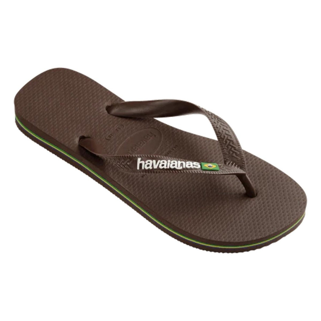 Havaianas Brazil Logo Sandal Dark Brown/White - Pacific Boarder