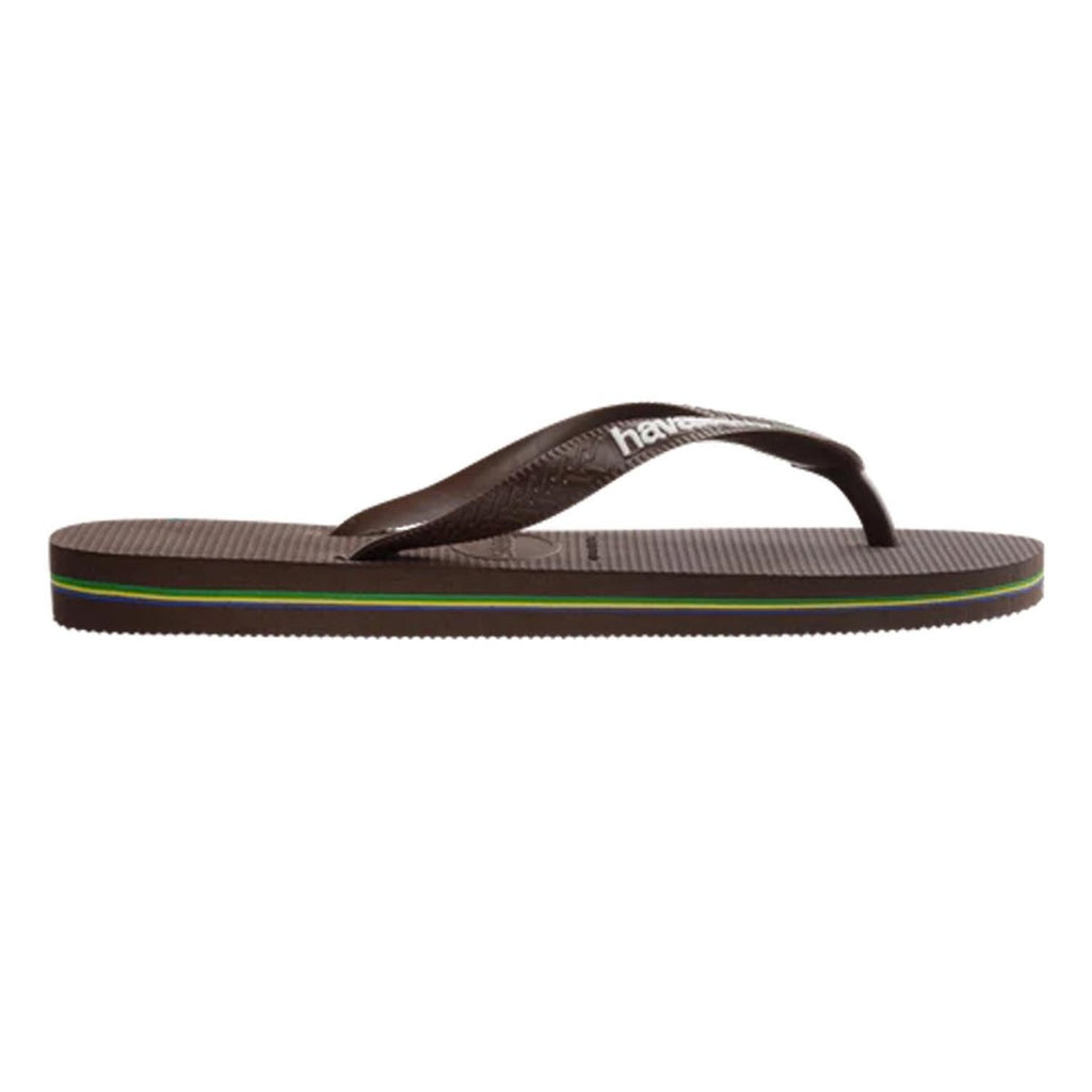 Havaianas Brazil Logo Sandal Dark Brown/White - Pacific Boarder