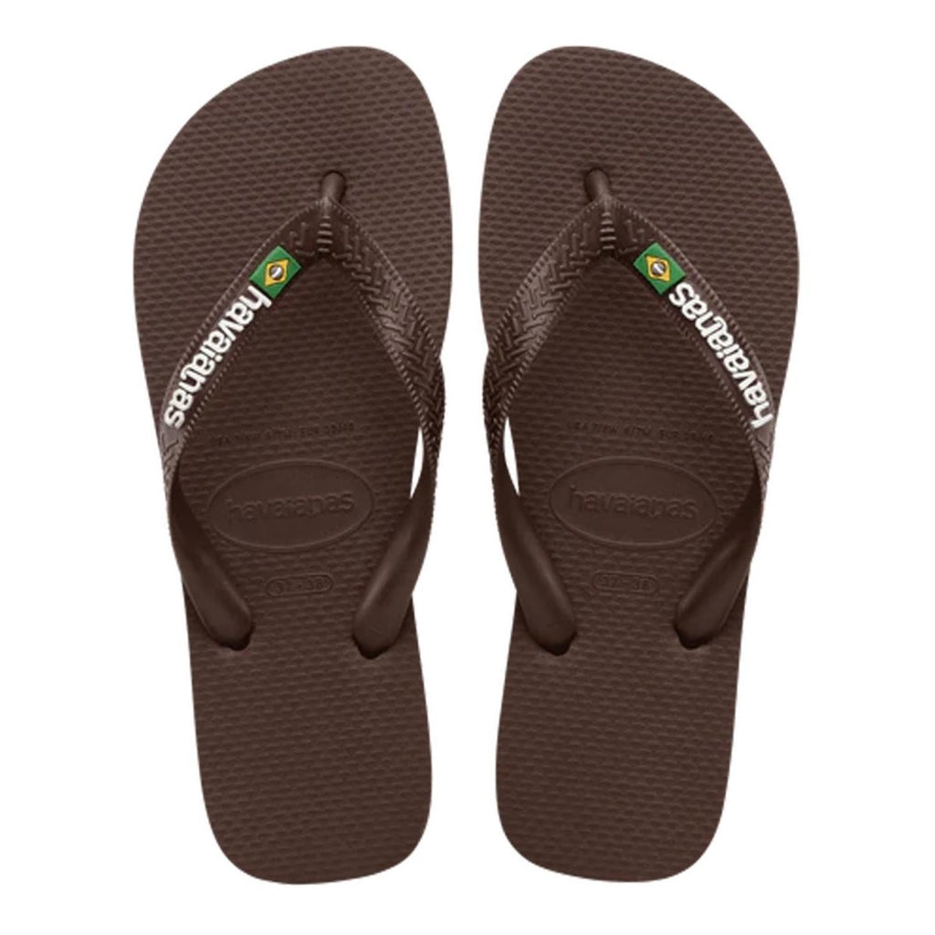 Havaianas Brazil Logo Sandal Dark Brown/White - Pacific Boarder