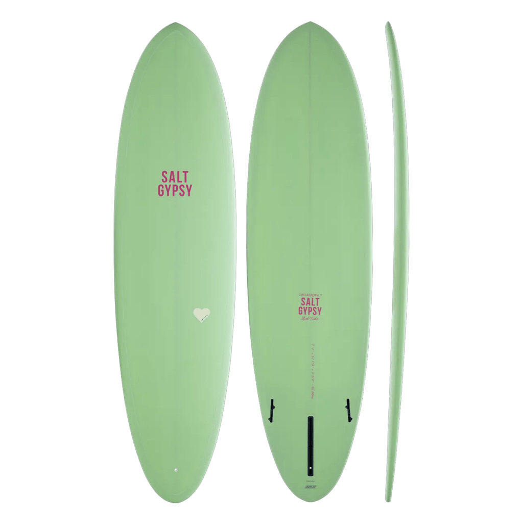 Salt Gypsy x Cynthia Rowley Mid Tide PU Surfboard Pistachio 7'0" - Pacific Boarder