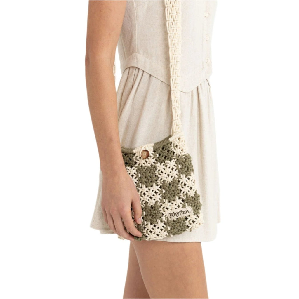 Rhythm Women's Crochet Shoulder Bag Green - Pacific Boarder