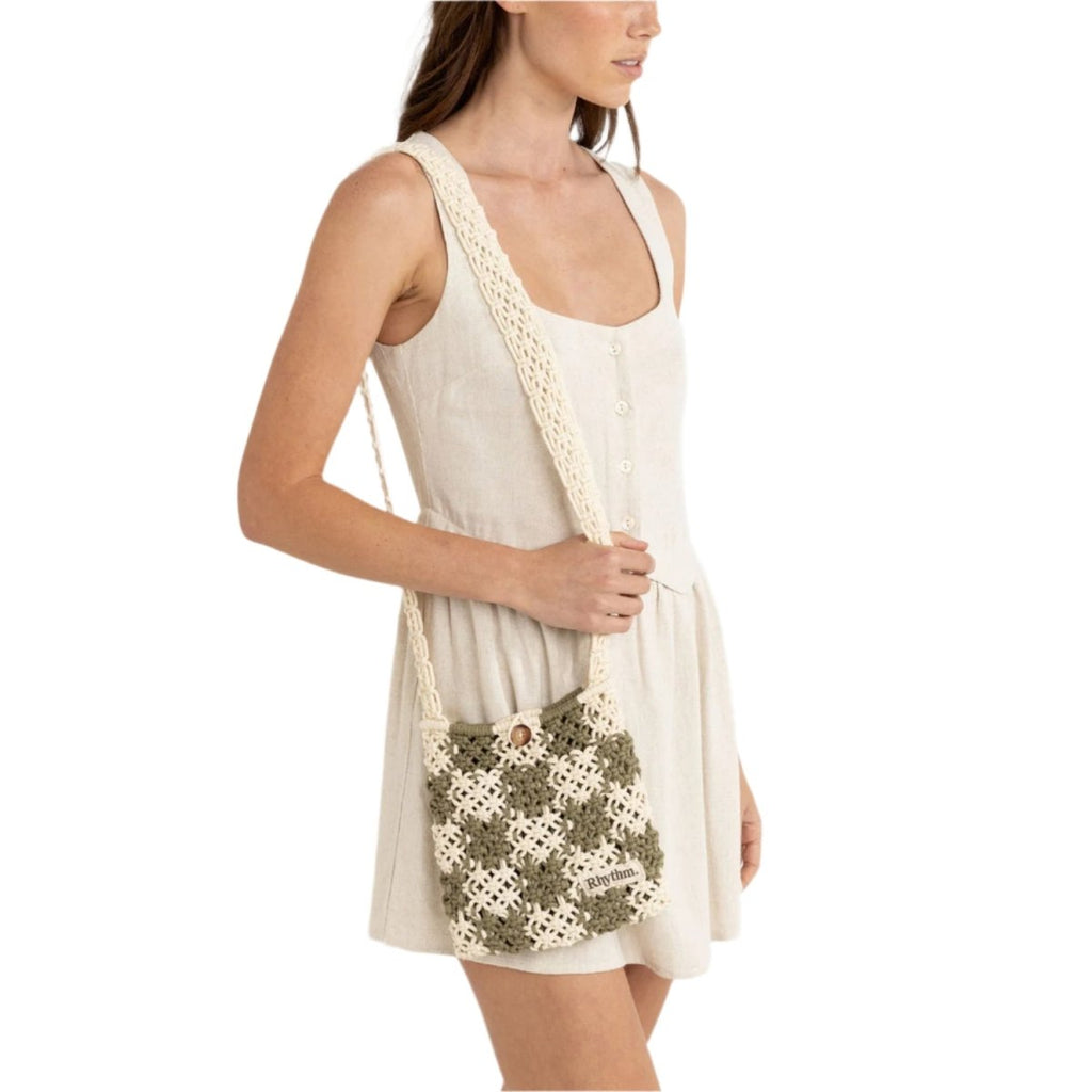 Rhythm Women's Crochet Shoulder Bag Green - Pacific Boarder