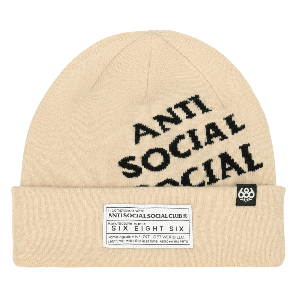 686 Anti Social Social Club Beanie Limestone - Pacific Boarder
