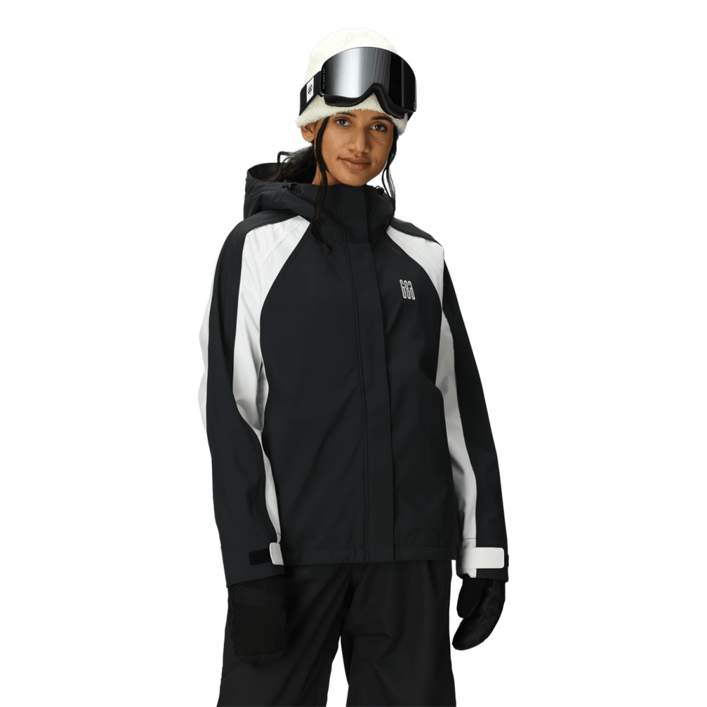 686 Women's Hologram Shell Jacket 2026 Black Colorblock - Pacific Boarder