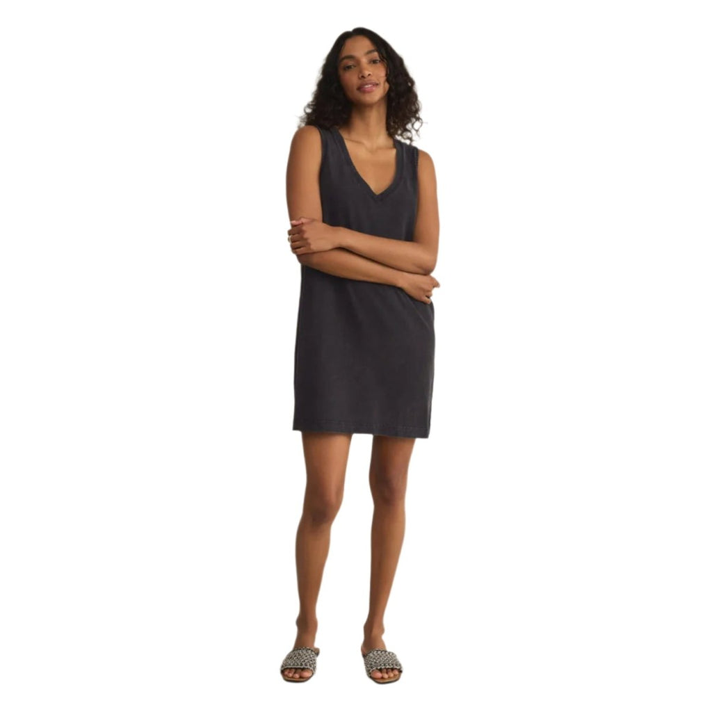 Z Supply Women's Sloan V - Neck Mini Dress Black - Pacific Boarder