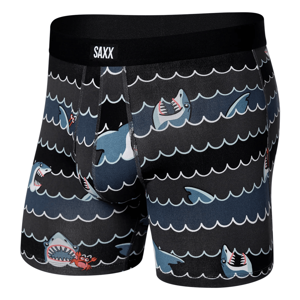 Saxx Men's Daytripper Boxer Brief Fly Get Sharky - Grey - Pacific Boarder
