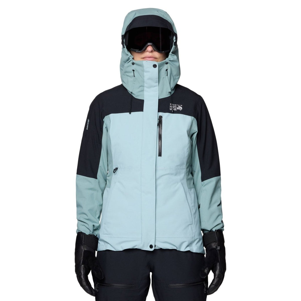 Mountain Hardwear Women's Powder Maven Jacket 2026 Ice Shadow/Blue Sage/Black - Pacific Boarder