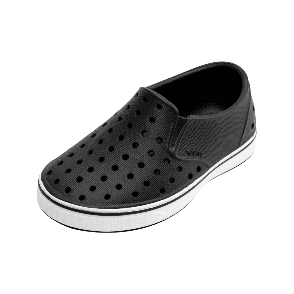 Native Junior Miles Shoe Jiffy Black/Shell White - Pacific Boarder