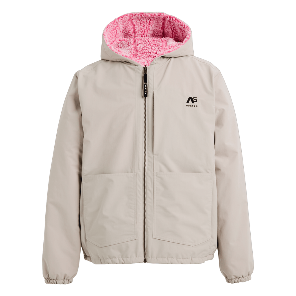 Burton AG Rev Sherpa Jacket 2026 Stone Grey/Plush Pink - Pacific Boarder