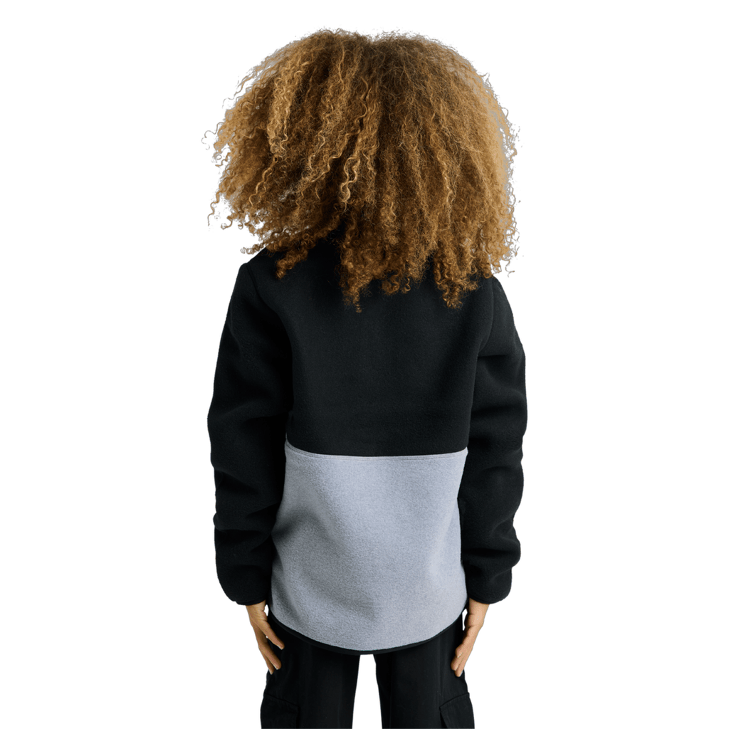 Burton Kids Cinder Fleece Anorak 2026 True Black/Gray Heather - Pacific Boarder
