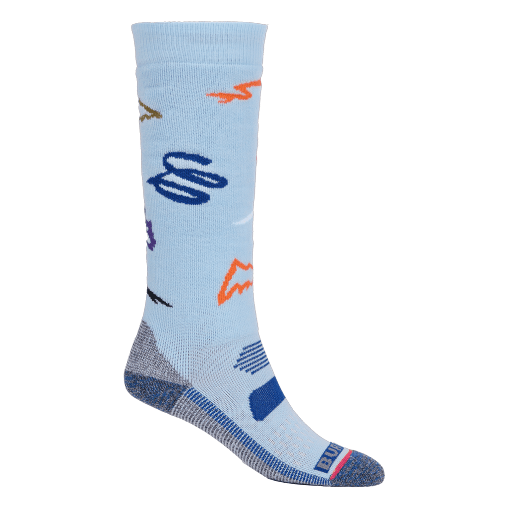 Burton Kids Performance Midweight Sock Scribble - Pacific Boarder