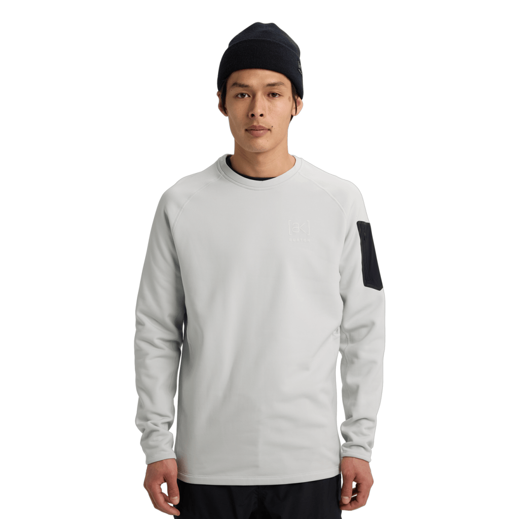Burton Men's [ak] Baker Stretch Fleece Crew 2026 Gray Cloud - Pacific Boarder
