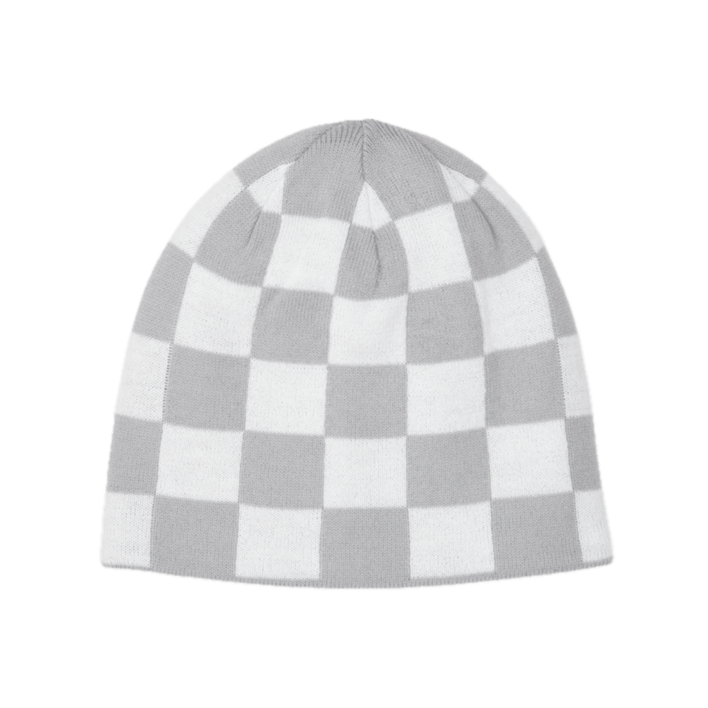 Corduroy Checkmate Reversible Skully Beanie White - Pacific Boarder