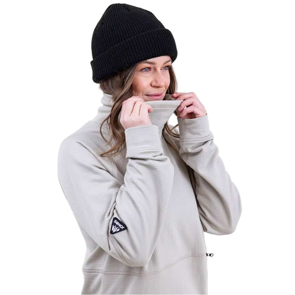 Jones Women's Flagship Recycled Grid 1/2 Zip Anorak 2026 Smoke Gray - Pacific Boarder