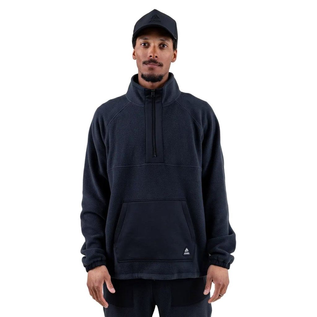 Jones Men's Lodge Half Zip Recycled Anorak 2026 Stealth Black - Pacific Boarder