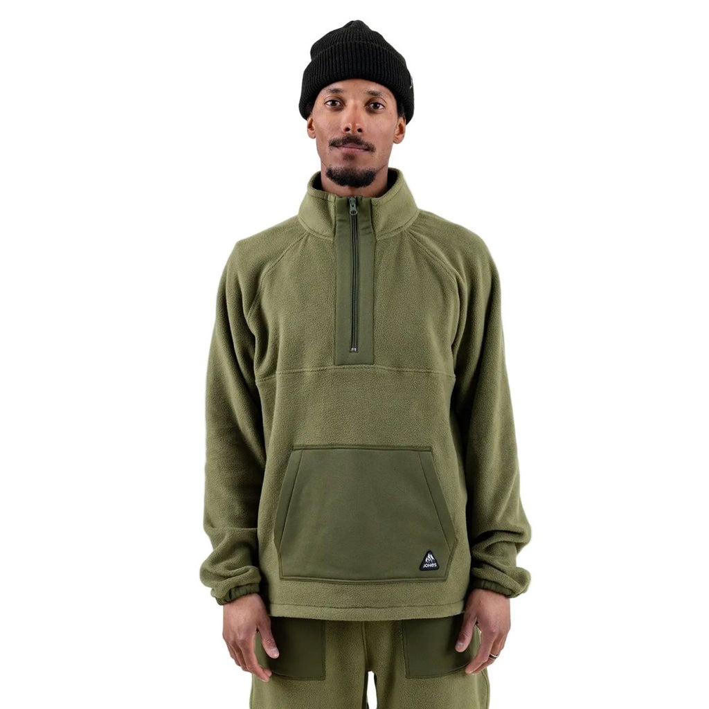 Jones Men's Lodge Half Zip Recycled Anorak 2026 Moss Green - Pacific Boarder