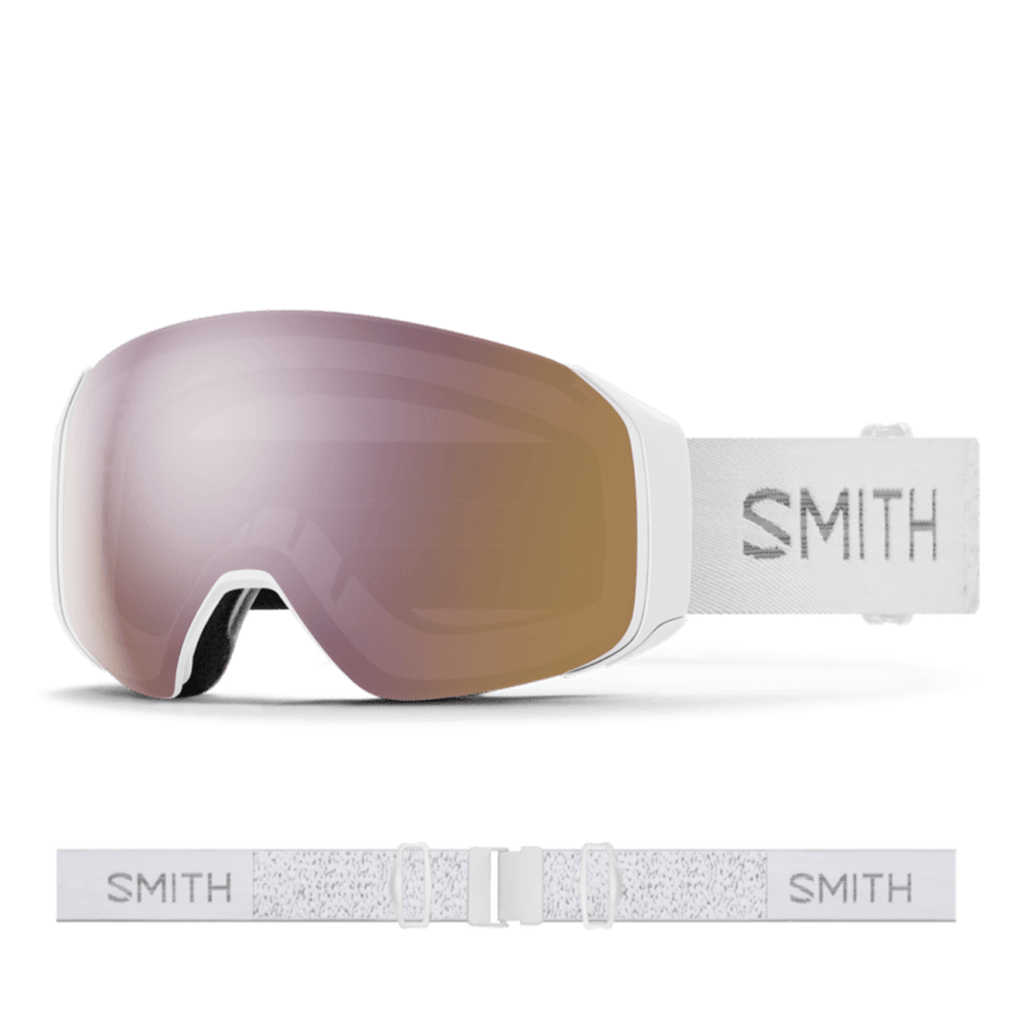 Smith 4D MAG S Goggles White Chunky Knit/ChromaPop Everyday Rose Gold Mirror + ChromaPop Storm Rose Flash - Pacific Boarder