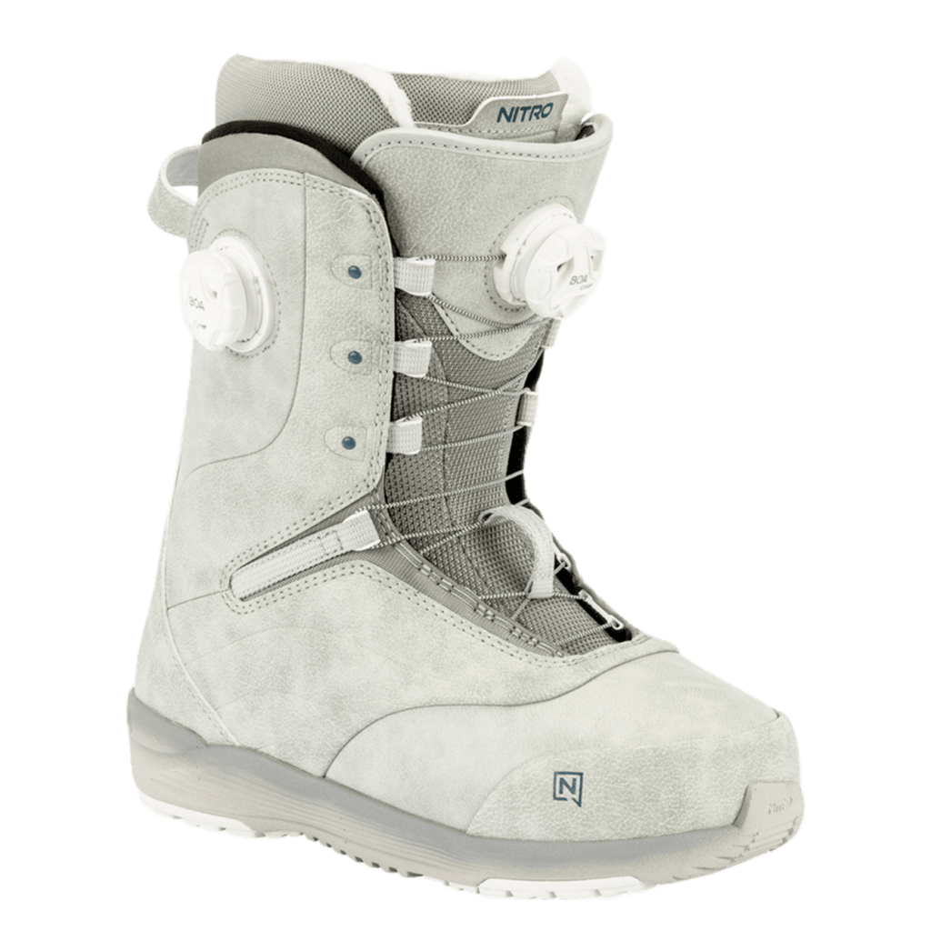 Nitro Women's Crown BOA Snowboard Boots 2026 Light Grey - Pacific Boarder