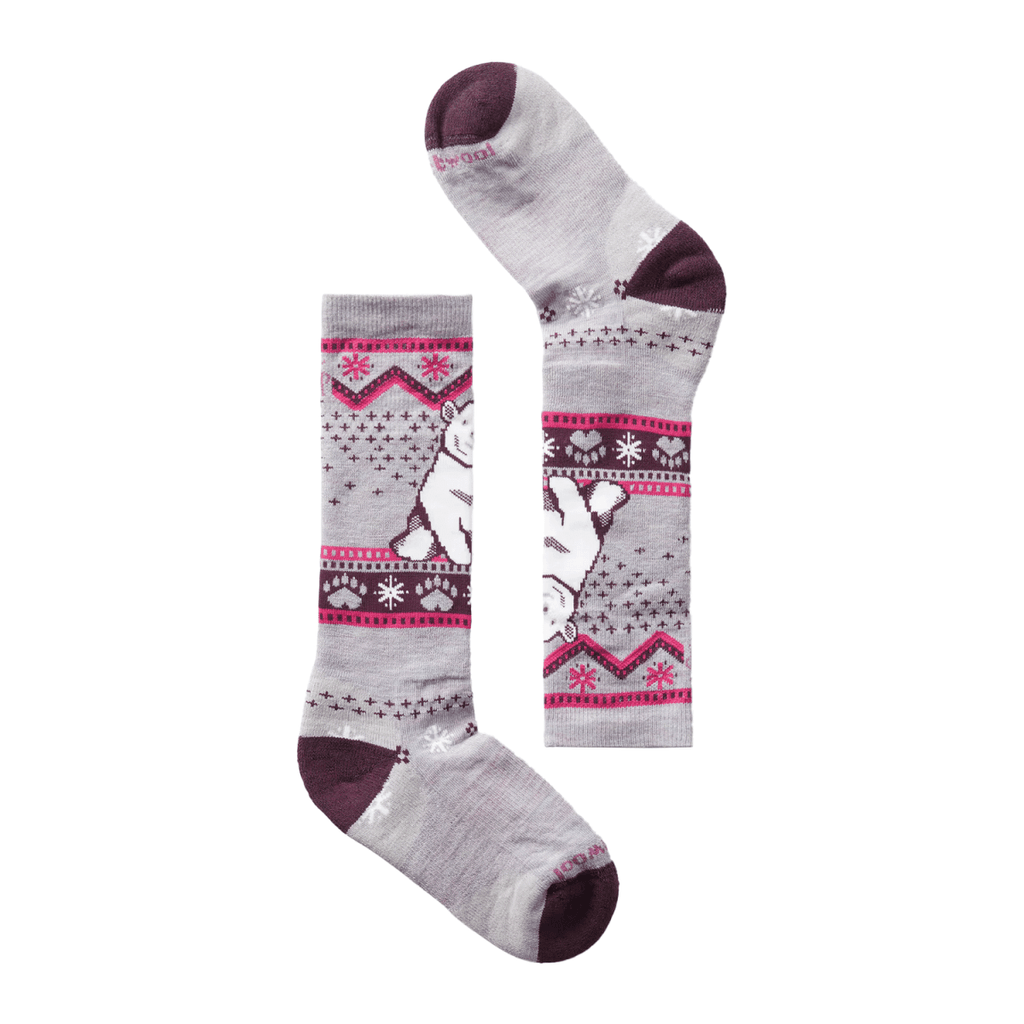 Smartwool Kid's Wintersport Full Cushion Polar Bear Pattern OTC Sock Purple Eclipse - Pacific Boarder
