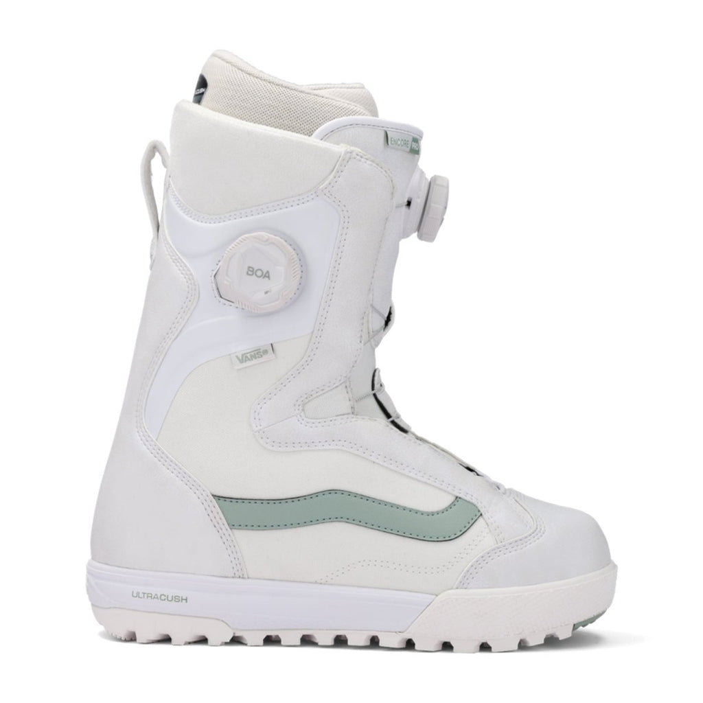 Vans Women's Encore Pro Snowboard Boots 2026 30th Anniversary White/Gray Olive - Pacific Boarder