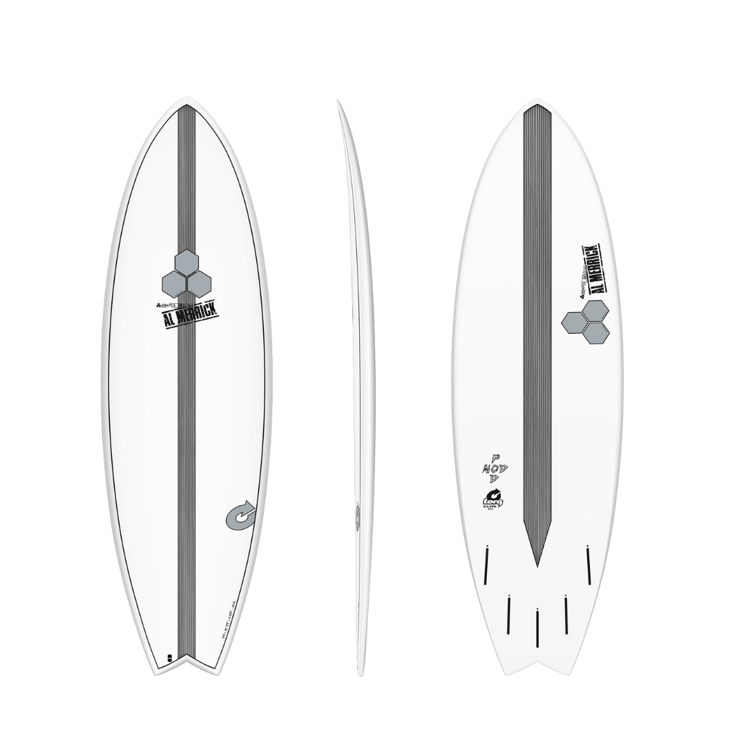 Torq x Channel s Pod Mod﻿ 5'10 Torq x Channel Islands Pod Mod Surfboard X-Lite Pinline White 5'10